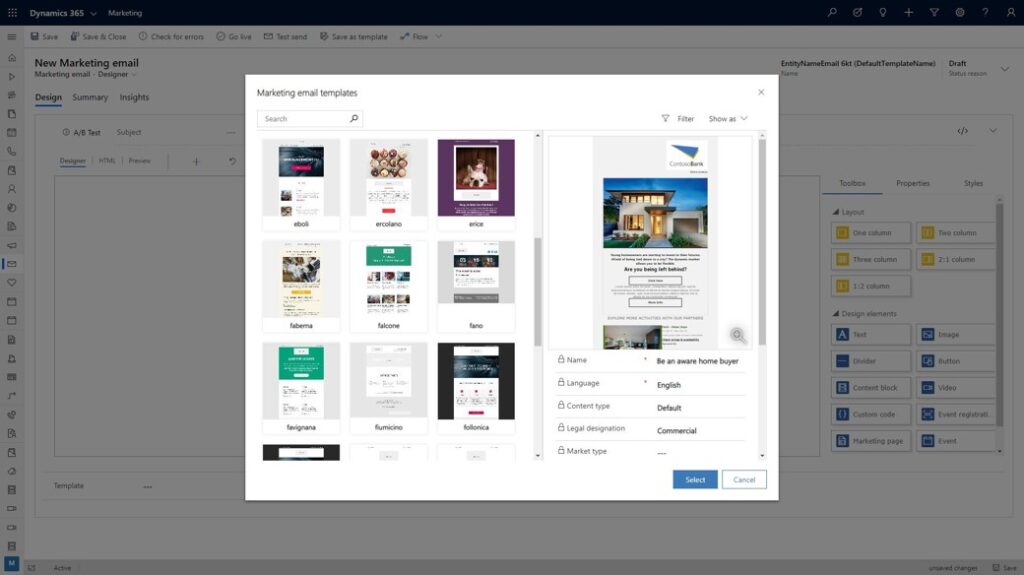 Features Dynamics 365 Marketing
